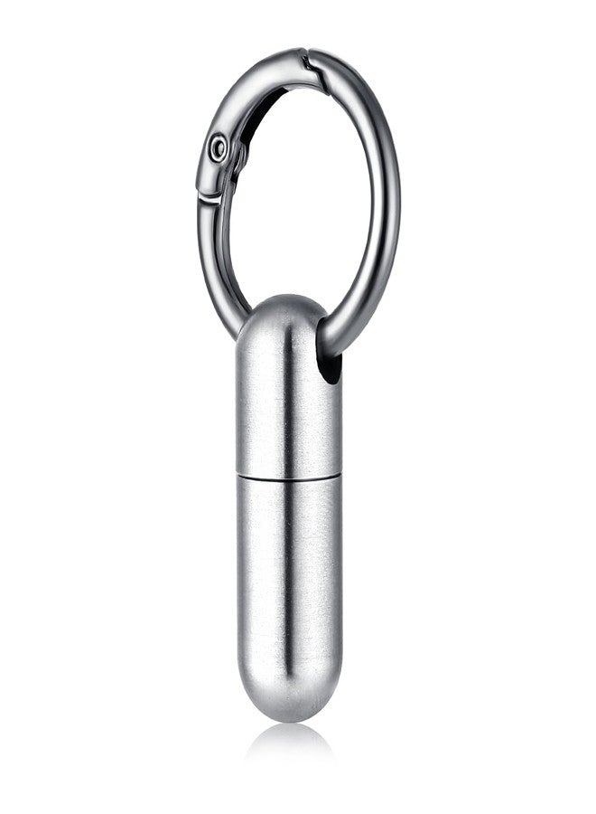 Hpmjz Small Pill Case Keychain Portable Waterproof Titanium Pocket Pill Organizer Tiny Pill Holder Bottle Carabiner Clip Pill Holder Bottle for Outdoor Camping Travel Purse - Image 1